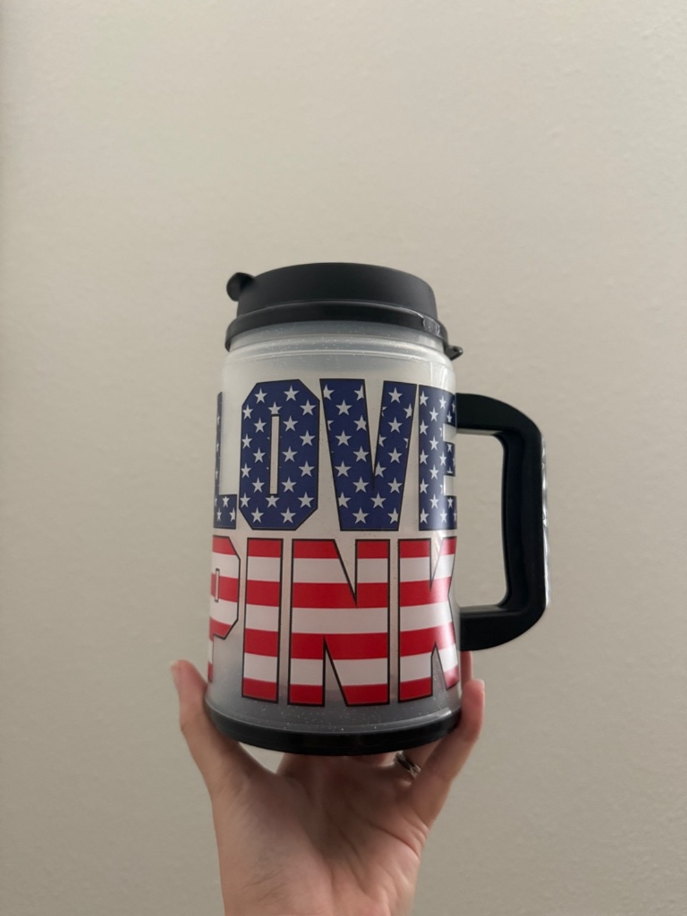 PINK Victoria's Secret Light Up USA Flag Mug